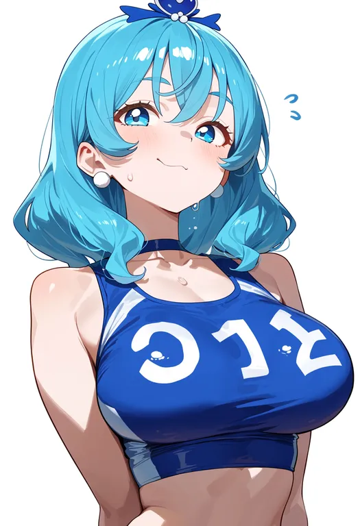 masterpiece, best quality, score_7, safe, cure marine, solo, upper body, simple background — by k3scat, made with ComfyUI