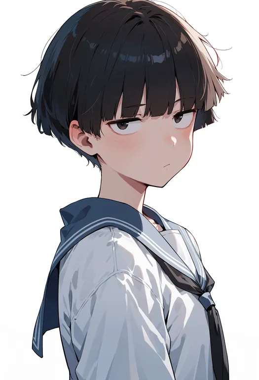 masterpiece, best quality, score_7, safe, kageyama shigeo, solo, upper body, simple background — by k3scat, made with ComfyUI