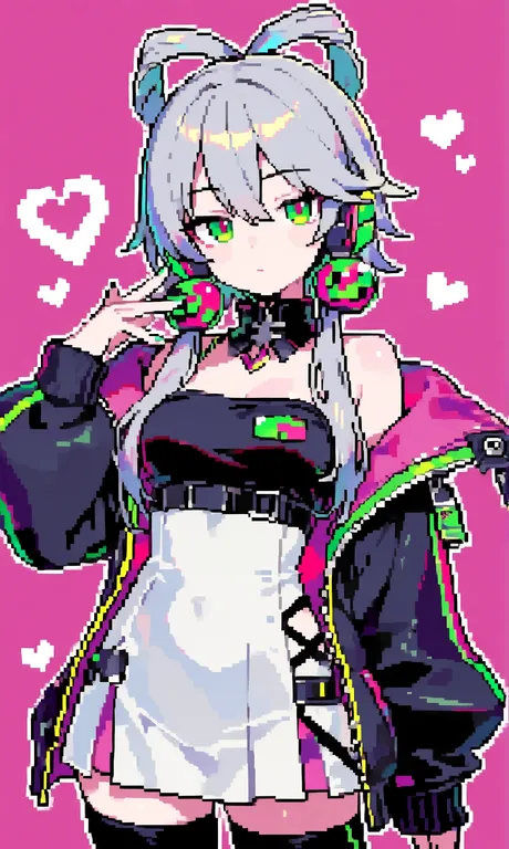masterpiece, pixel_art, pixelated, pixel_heart, pixel_sunglasses, sprite_art, 1 girl, no text, luo_tianyi_(vocaloid4)… — by 🦋MiMo大王——冷太阳🍀, made with ComfyUI