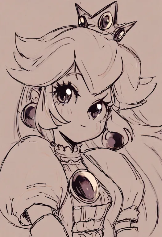 masterpiece, best quality, general, princess peach, mario (series), solo, upper body, simple background — by k3scat, made with ComfyUI