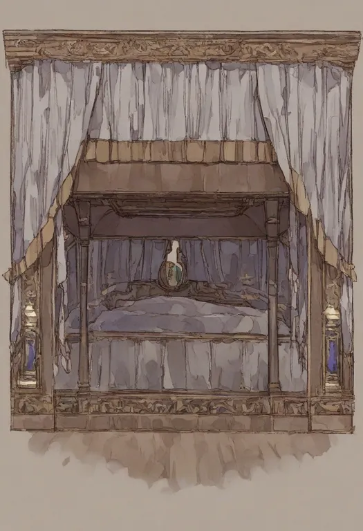 masterpiece, best quality, general, canopy bed, 1girl, solo, simple background — by k3scat, made with ComfyUI