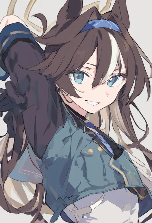 masterpiece, best quality, general, cropped jacket, 1girl, solo, upper body, simple background — by k3scat, made with ComfyUI