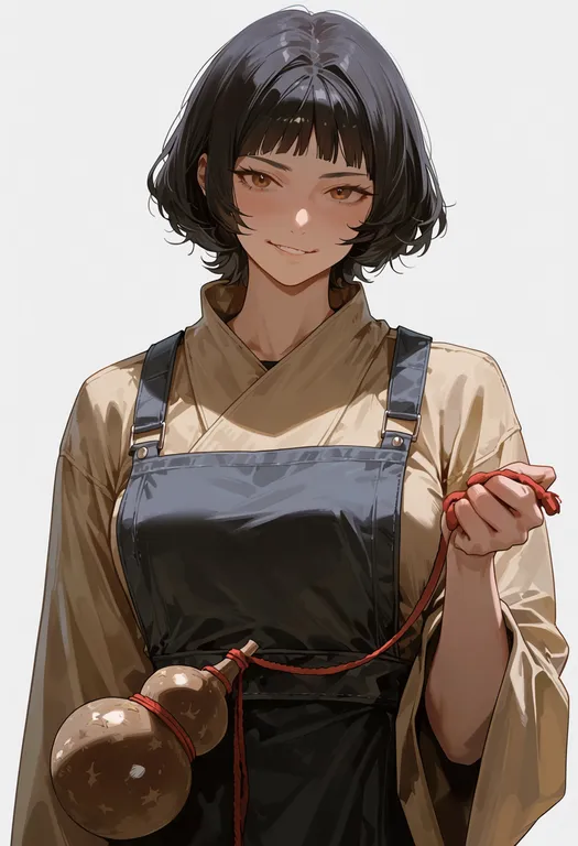 masterpiece, best quality, score_7, safe, gourd, 1girl, solo, upper body, simple background — by k3scat, made with ComfyUI