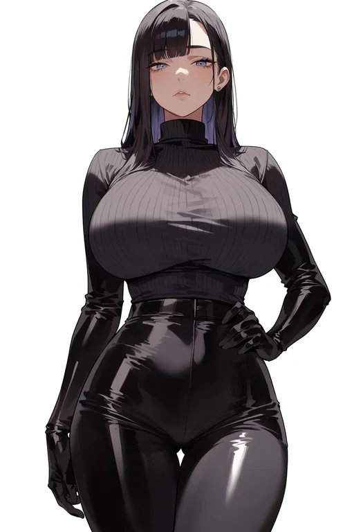 masterpiece, best quality, score_7, safe, under-elbow gloves, 1girl, solo, simple background — by k3scat, made with ComfyUI