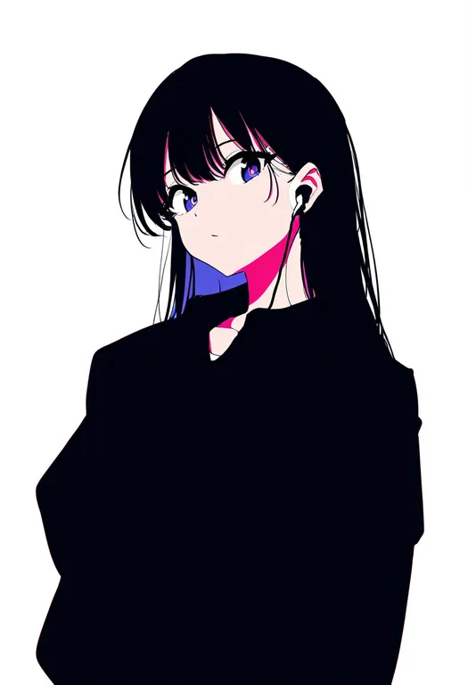 masterpiece, best quality, newest, absurdres, highres, safe, earphones, 1girl, solo, upper_body, simple_background — by k3scat, made with ComfyUI