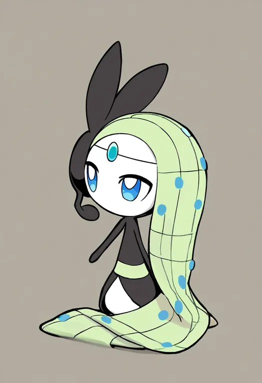 masterpiece, best quality, general, meloetta (aria), aria, solo, upper body, simple background — by k3scat, made with ComfyUI