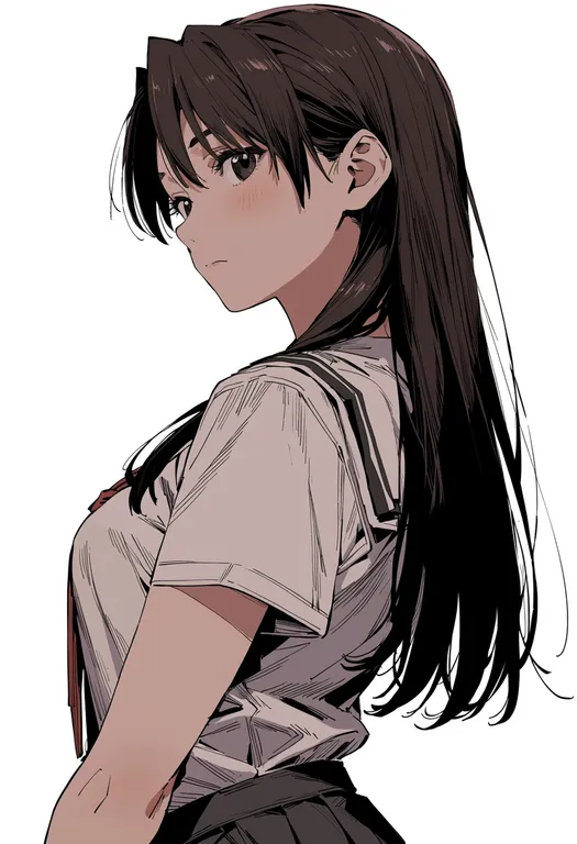 masterpiece, best quality, score_7, safe, mizuhara koyomi, solo, upper body, simple background — by k3scat, made with ComfyUI