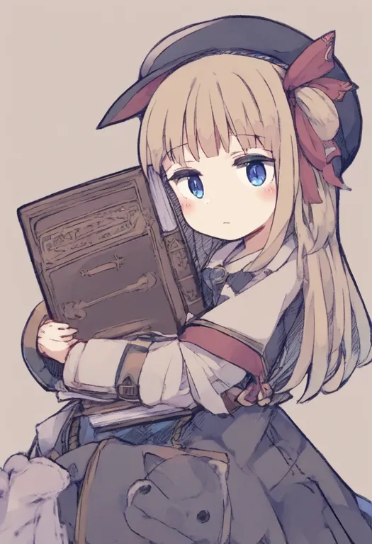 masterpiece, best quality, general, hugging book, 1girl, solo, simple background — by k3scat, made with ComfyUI