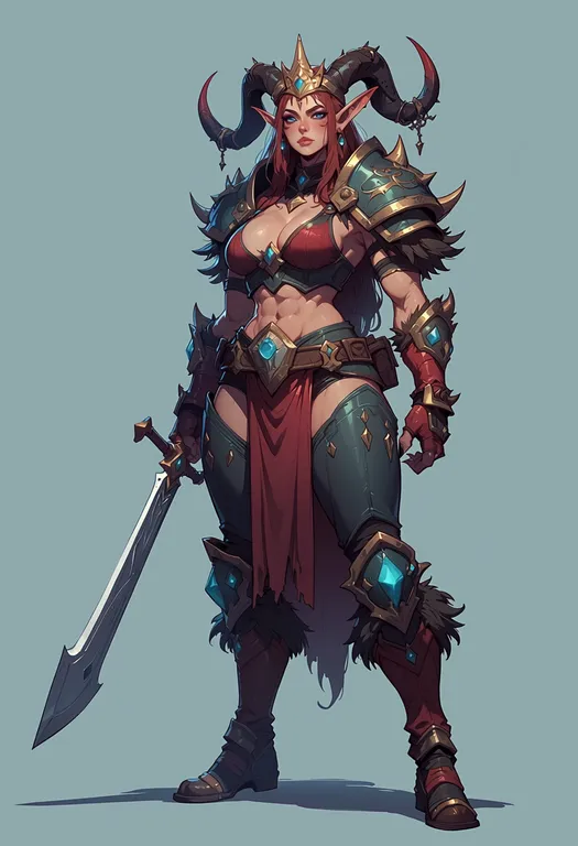 masterpiece, best quality, score_7, safe, warcraft, solo, simple background — by k3scat, made with ComfyUI