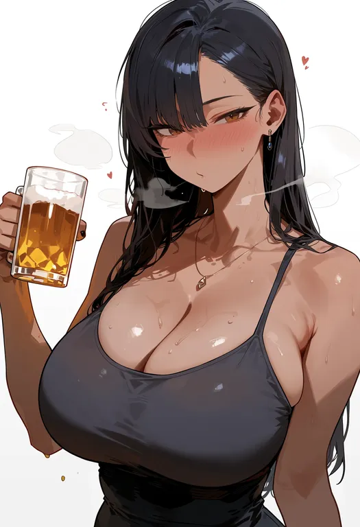 masterpiece, best quality, score_7, safe, alcohol, 1girl, solo, upper body, simple background — by k3scat, made with ComfyUI