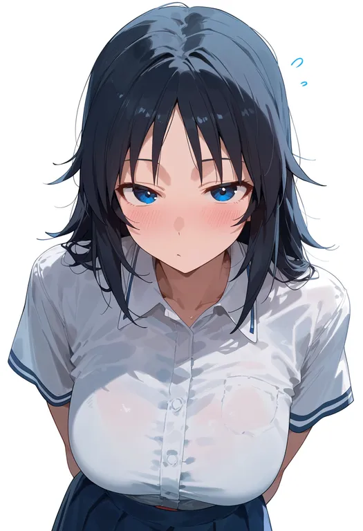 masterpiece, best quality, score_7, safe, yamagou ayumi, solo, upper body, simple background — by k3scat, made with ComfyUI