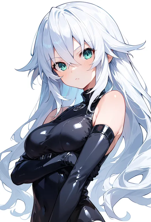 masterpiece, best quality, score_7, safe, noire (neptunia), solo, upper body, simple background — by k3scat, made with ComfyUI