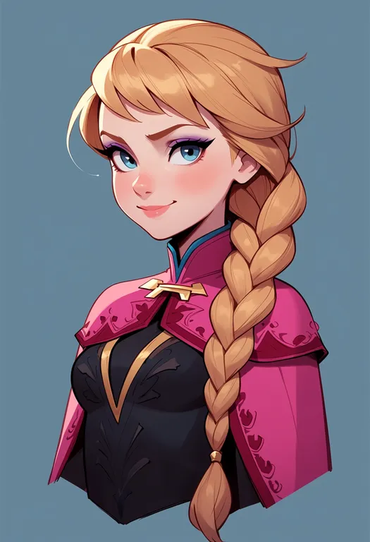 masterpiece, best quality, score_7, safe, anna (frozen), solo, upper body, simple background — by k3scat, made with ComfyUI