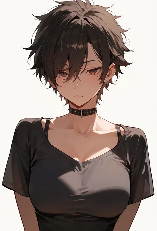 masterpiece, best quality, score_7, safe, hitohira kazane, solo, upper body, simple background — by k3scat, made with ComfyUI