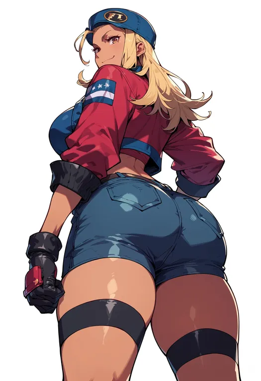 masterpiece, best quality, score_7, safe, snk gals fighters, solo, simple background — by k3scat, made with ComfyUI