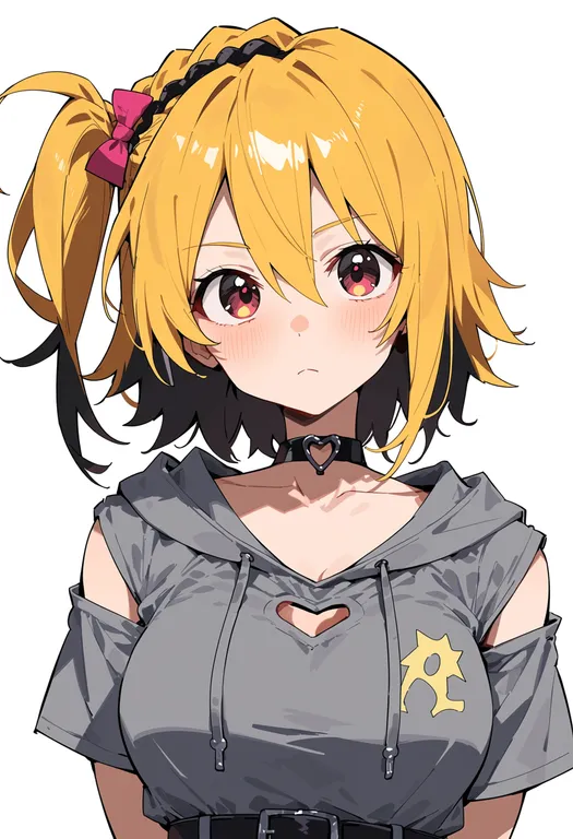 masterpiece, best quality, score_7, safe, kisaragi momo, solo, upper body, simple background — by k3scat, made with ComfyUI