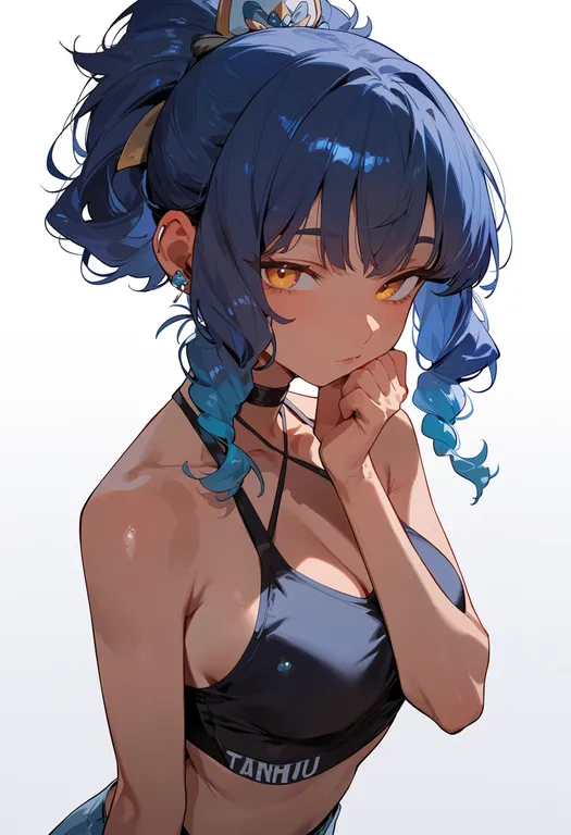 masterpiece, best quality, score_7, safe, tanghulu, 1girl, solo, upper body, simple background — by k3scat, made with ComfyUI