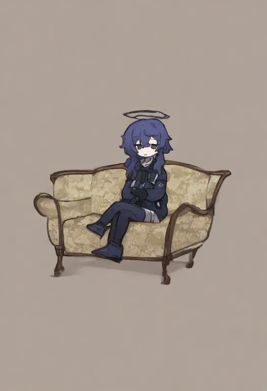 masterpiece, best quality, general, couch, 1girl, solo, simple background — by k3scat, made with ComfyUI