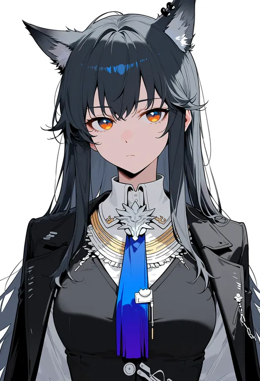 masterpiece, best quality, score_7, safe, texas the omertosa (arknights), arknights, solo, upper body, simple background — by k3scat, made with ComfyUI