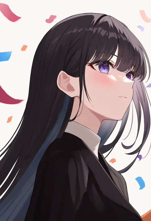 masterpiece, best quality, newest, absurdres, highres, safe, confetti, 1girl, solo, simple_background — by k3scat, made with ComfyUI