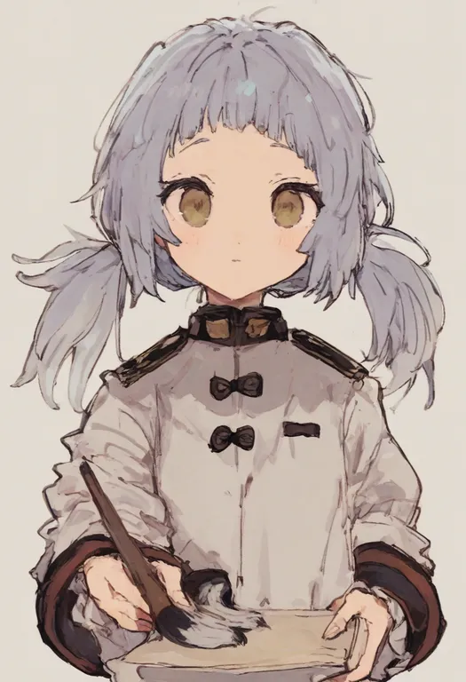 masterpiece, best quality, general, brush, 1girl, solo, simple background — by k3scat, made with ComfyUI
