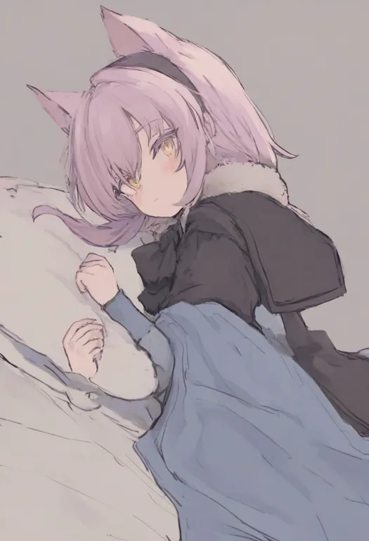 masterpiece, best quality, general, bed, 1girl, solo, simple background — by k3scat, made with ComfyUI