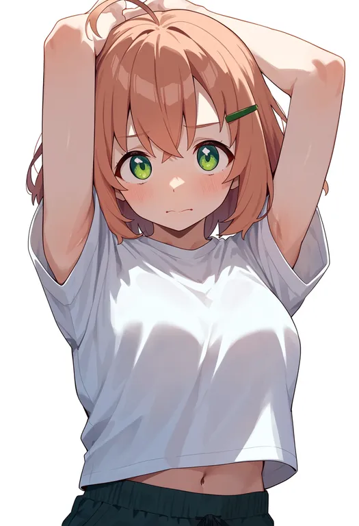 masterpiece, best quality, score_7, safe, honma himawari, solo, upper body, simple background — by k3scat, made with ComfyUI