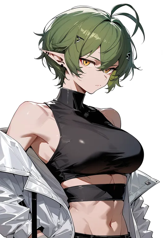 masterpiece, best quality, score_7, safe, gavial (arknights), arknights, solo, upper body, simple background — by k3scat, made with ComfyUI