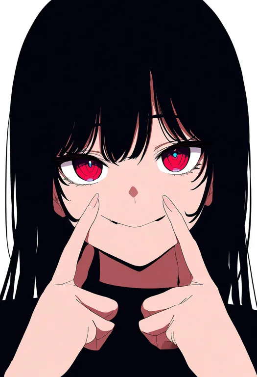 masterpiece, best quality, newest, absurdres, highres, safe, fingersmile, 1girl, solo, portrait, simple_background — by k3scat, made with ComfyUI