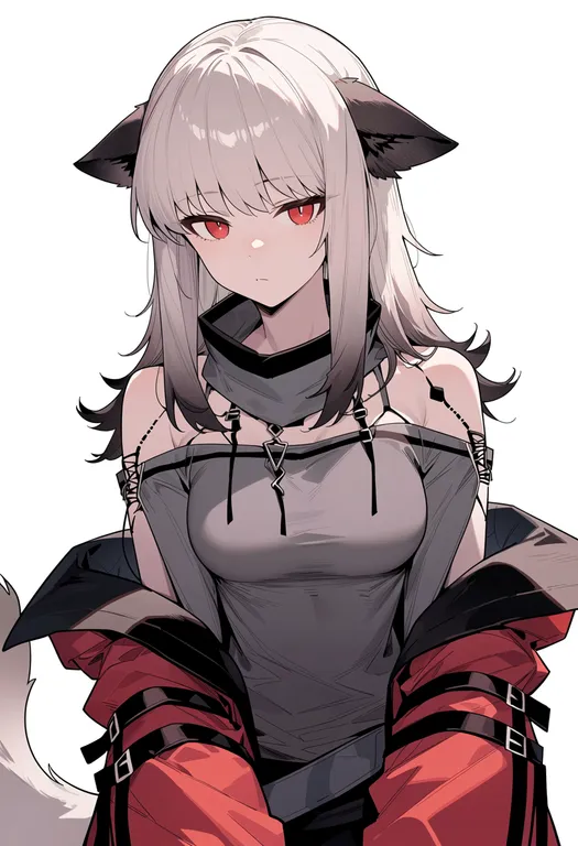 masterpiece, best quality, score_7, safe, frostleaf (arknights), arknights, solo, upper body, simple background — by k3scat, made with ComfyUI