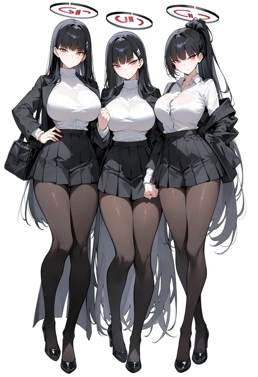 masterpiece, best quality, score_7, safe, group picture — by k3scat, made with ComfyUI