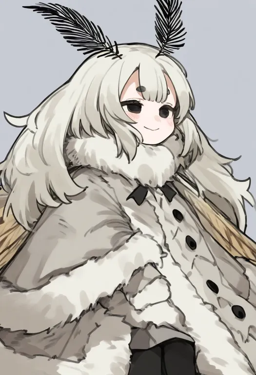 masterpiece, best quality, general, moth girl, 1girl, solo, simple background — by k3scat, made with ComfyUI