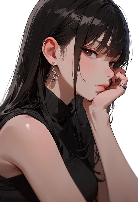 masterpiece, best quality, score_7, safe, blurry foreground, 1girl, solo, simple background — by k3scat, made with ComfyUI