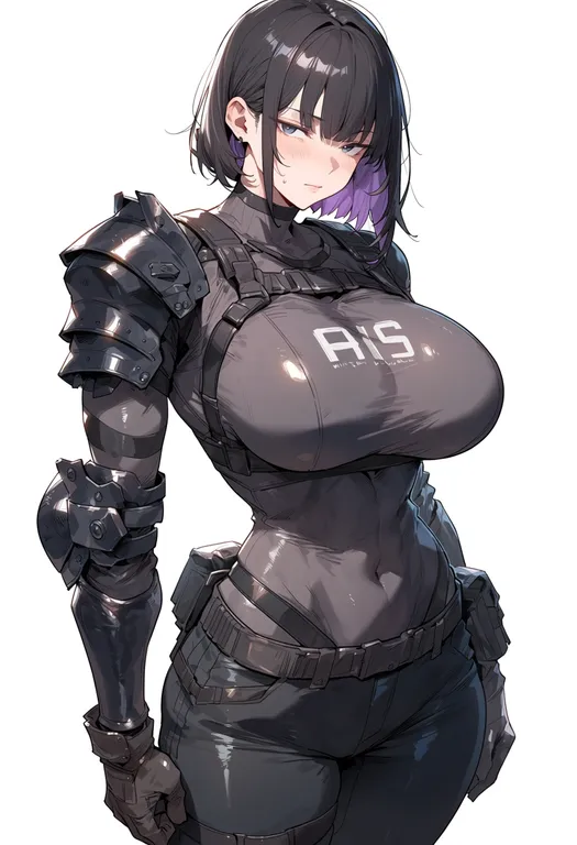 masterpiece, best quality, score_7, safe, ash arms, solo, simple background — by k3scat, made with ComfyUI