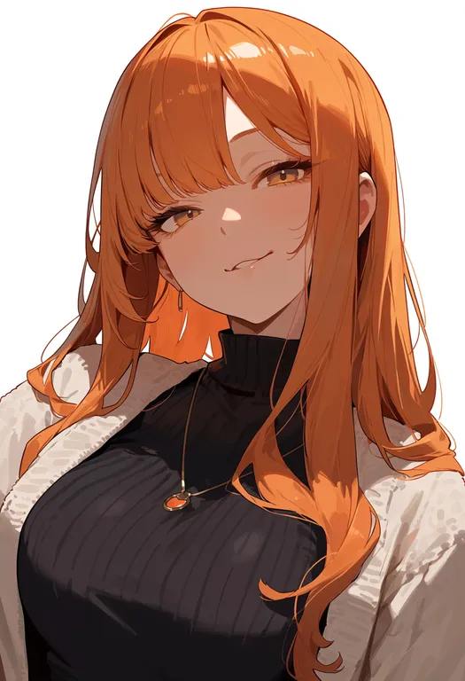 masterpiece, best quality, score_7, safe, persimmon, 1girl, solo, upper body, simple background — by k3scat, made with ComfyUI
