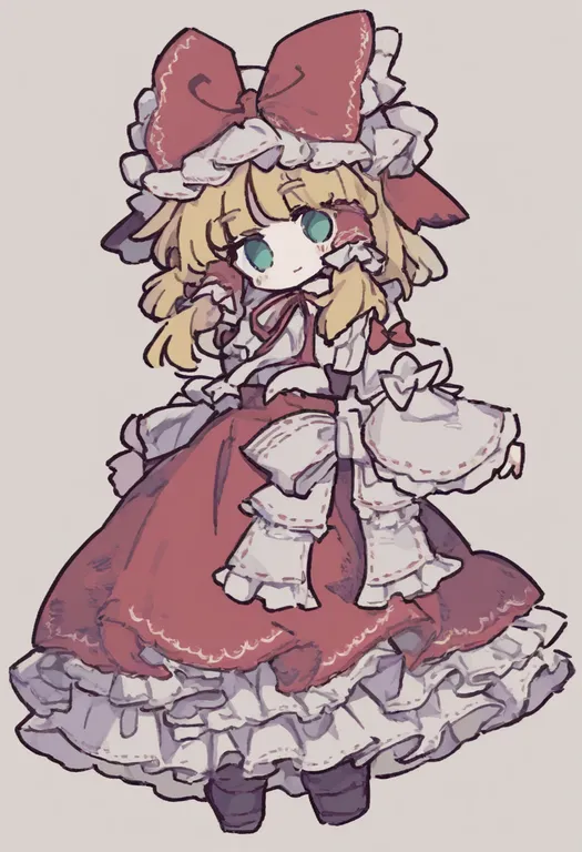 masterpiece, best quality, general, sleeve bow, 1girl, solo, simple background — by k3scat, made with ComfyUI