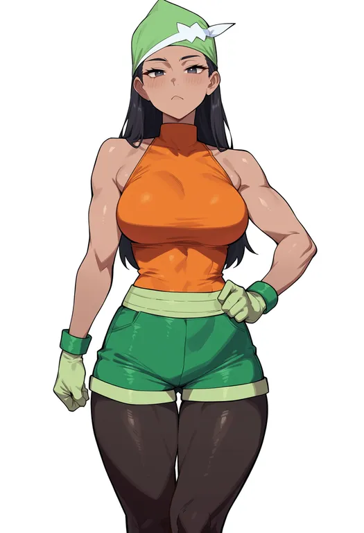 masterpiece, best quality, score_7, safe, pokemon emerald, solo, simple background — by k3scat, made with ComfyUI
