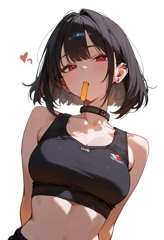 masterpiece, best quality, score_7, safe, churro, 1girl, solo, upper body, simple background — by k3scat, made with ComfyUI