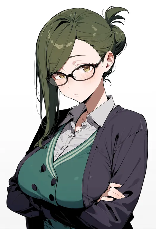 masterpiece, best quality, score_7, safe, nanakusa hazuki, solo, upper body, simple background — by k3scat, made with ComfyUI