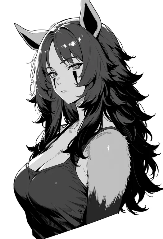 masterpiece, best quality, score_7, safe, mightyena, solo, upper body, simple background — by k3scat, made with ComfyUI