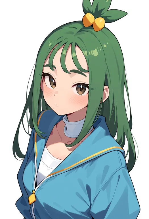 masterpiece, best quality, score_7, safe, lida (pokemon), pokemon, solo, upper body, simple background — by k3scat, made with ComfyUI