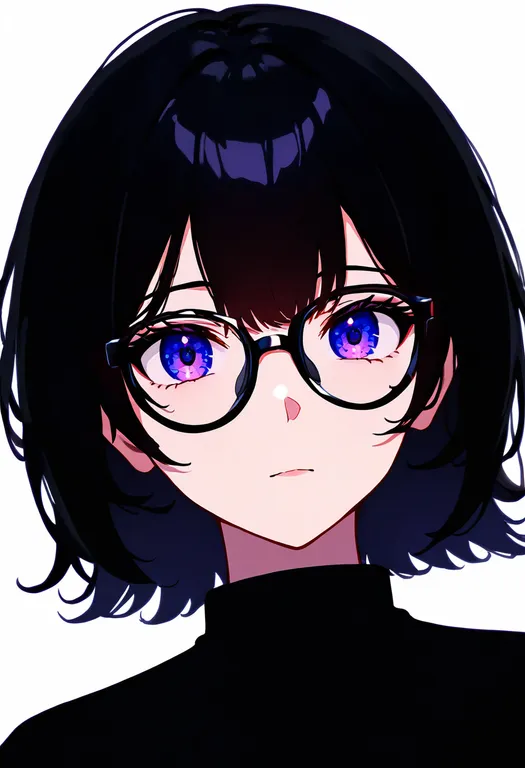 masterpiece, best quality, newest, absurdres, highres, safe, black-framed_eyewear, 1girl, solo, portrait… — by k3scat, made with ComfyUI