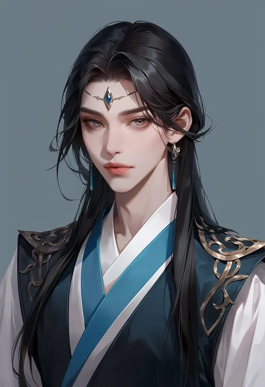 masterpiece, best quality, score_7, safe, luo binghe, solo, upper body, simple background — by k3scat, made with ComfyUI
