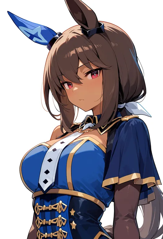 masterpiece, best quality, score_7, safe, admire vega (starry nocturne) (umamusume), umamusume, solo, upper body, simple — by k3scat, made with ComfyUI
