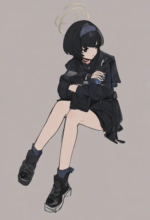 masterpiece, best quality, general, resting, 1girl, solo, full body, simple background — by k3scat, made with ComfyUI