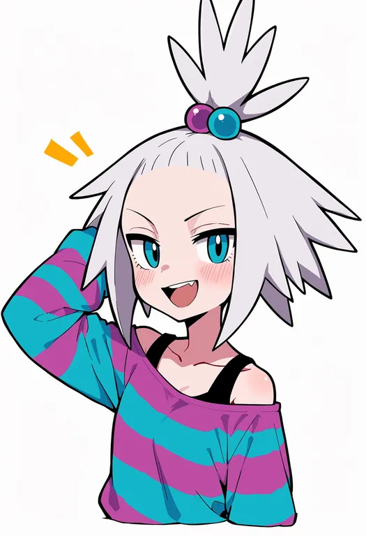 masterpiece, best quality, score_7, safe, roxie (pokemon), pokemon, solo, upper body, simple background — by k3scat, made with ComfyUI