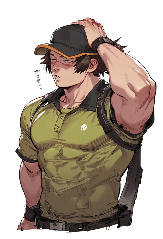 masterpiece, best quality, score_7, safe, hashida itaru, solo, upper body, simple background — by k3scat, made with ComfyUI