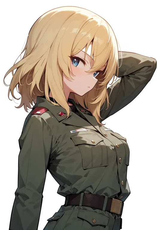 masterpiece, best quality, score_7, safe, oshida (girls und panzer), girls und panzer, solo, upper body… — by k3scat, made with ComfyUI