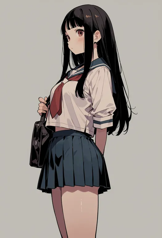 masterpiece, best quality, score_7, safe, sayonara zetsubou sensei, solo, simple background — by k3scat, made with ComfyUI