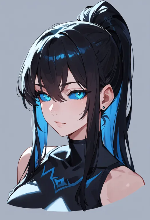masterpiece, best quality, score_7, safe, blue sclera, 1girl, solo, portrait, simple background — by k3scat, made with ComfyUI